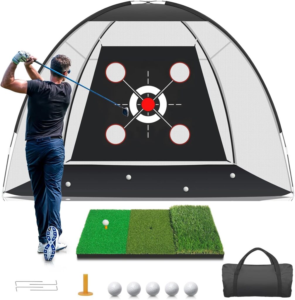 KLAODOT Golf Net with Practice Mat