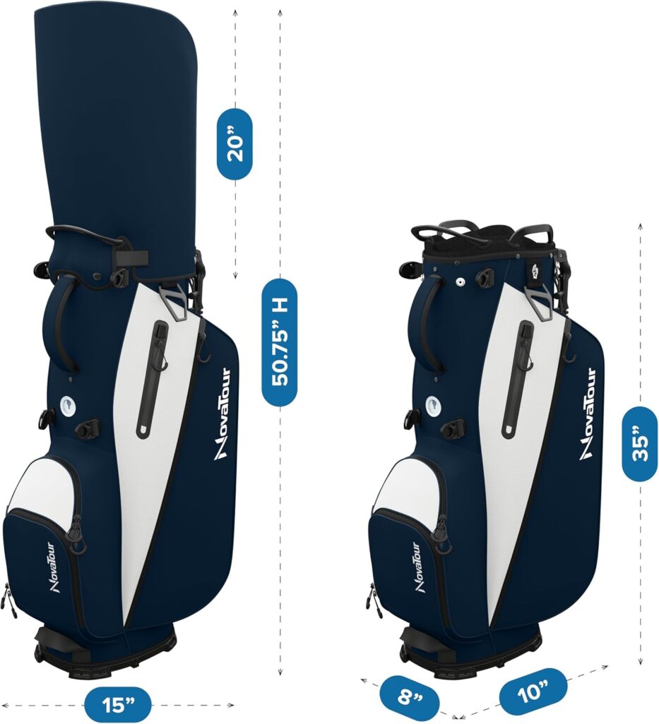 golf bag with stand and dividers